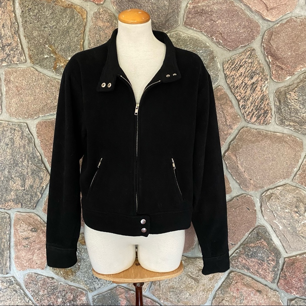 Black Fleece Bomber Jacket